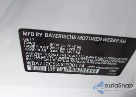 2018 BMW 740E xDrive Iperformance from USA, damaged, VIN WBA7J2C53JG938174